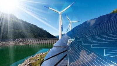 windmills and solar panels