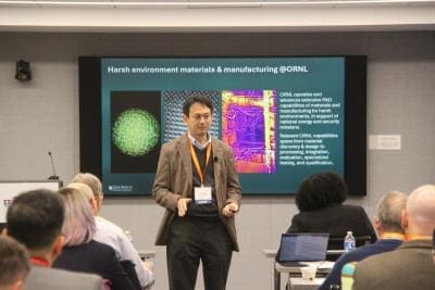 A professor lecturing a classroom